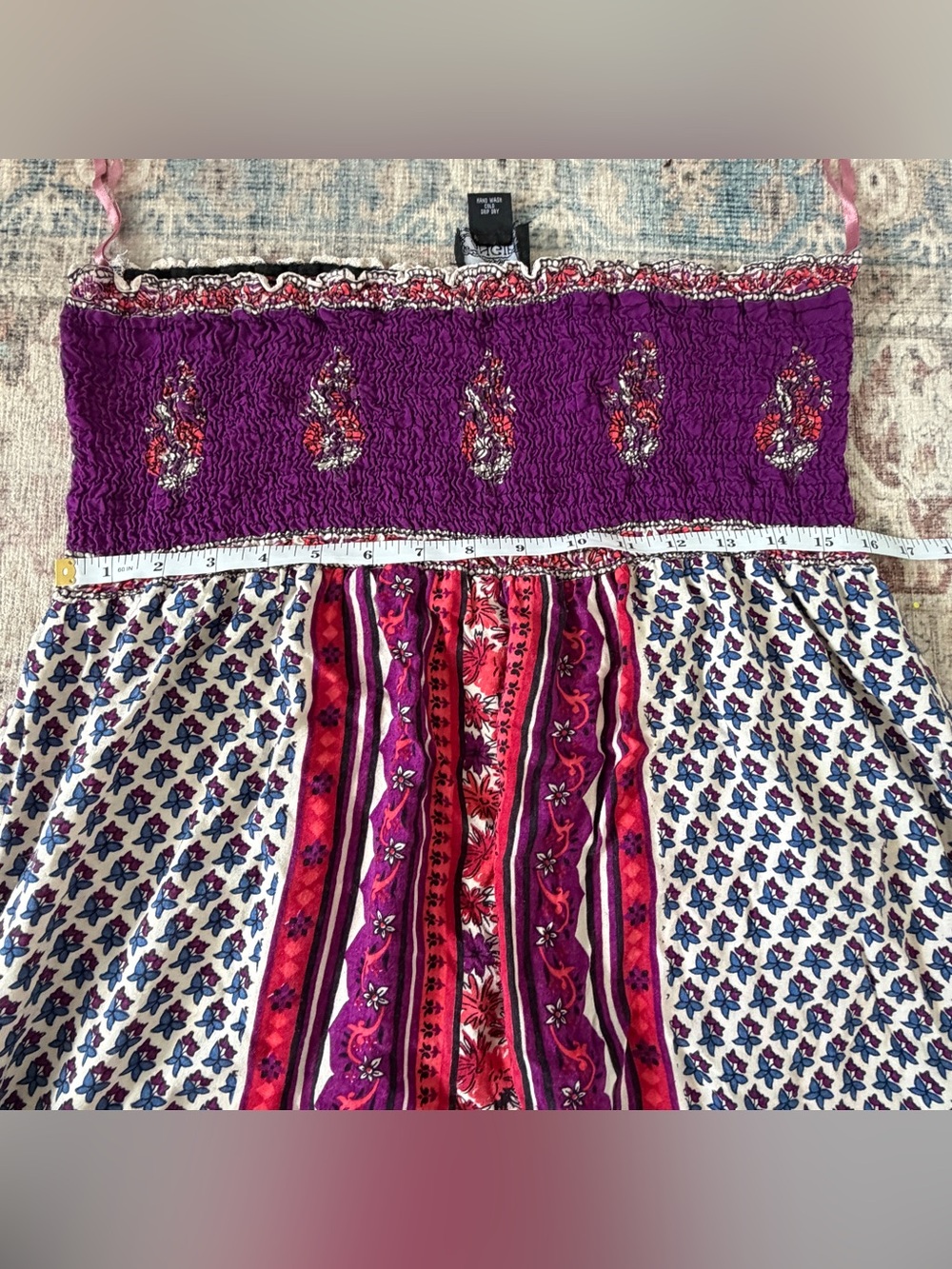 Angie Purple and Red Boho Maxi Skirt - Picture 14 of 16